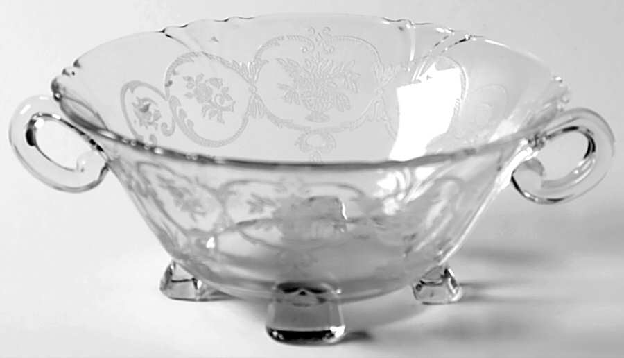 Formal Chintz Clear (Stem 3389) Open Preserve by Heisey-1