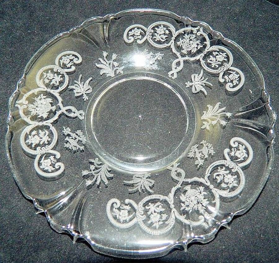 Formal Chintz Clear (Stem 3389) Cream Soup Saucer Only by Heisey-1