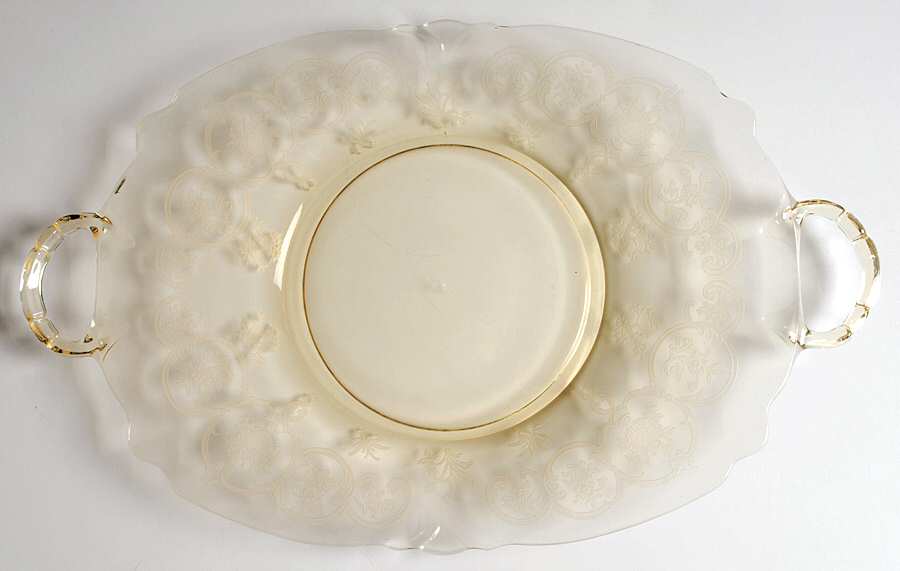 Formal Chintz Sahara Yellow (Stem 3390) Hors d'Oeuvre Tray by Heisey-1