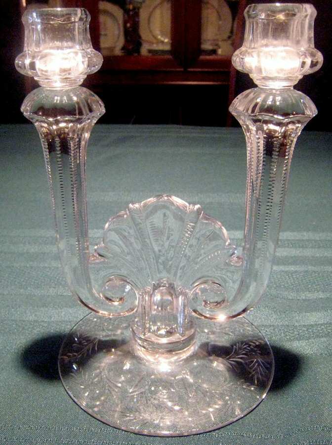 George VI Double Light Candlestick by Heisey-1