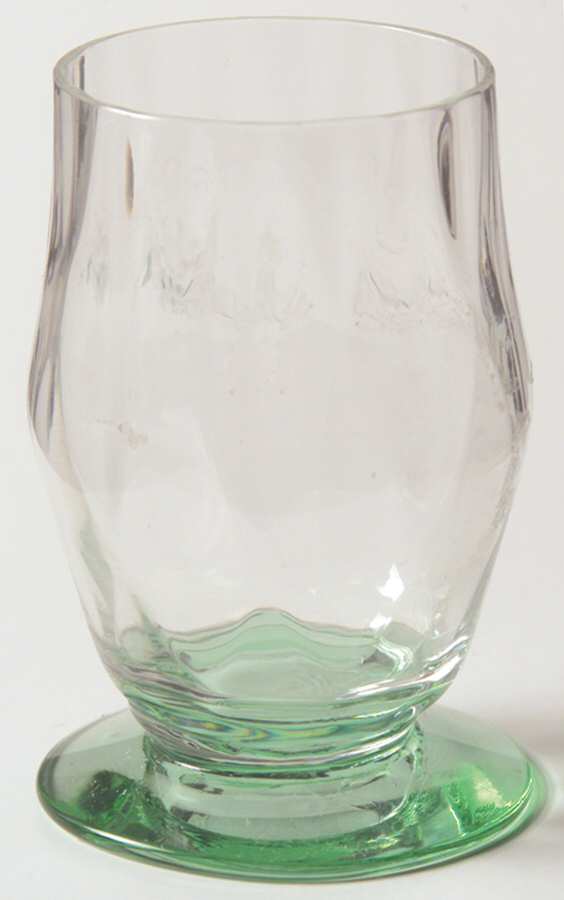 Glenford Clear with Green Base Whiskey Glass by Heisey-1