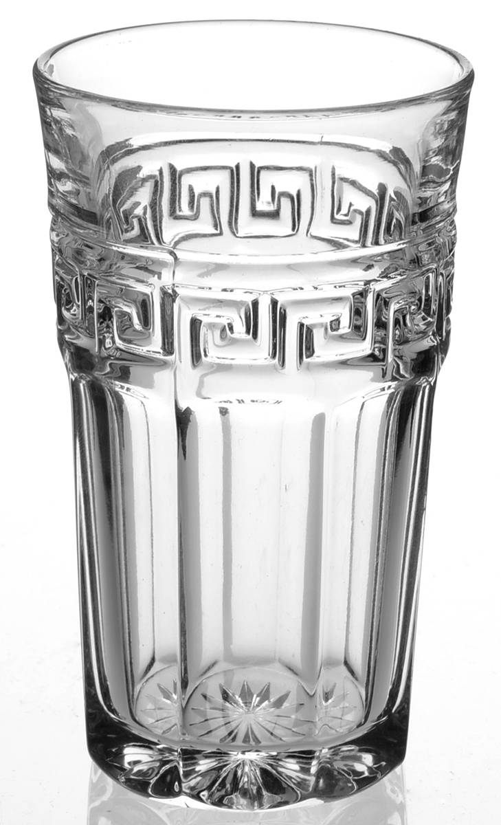 Greek Key Clear 5 Oz Flared Soda Tumbler by Heisey-1