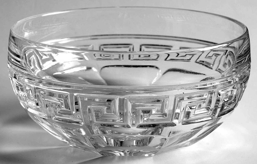 Greek Key Clear 4 1/2" Nappy by Heisey-1