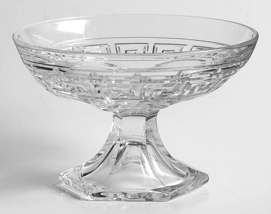 Greek Key Clear Low Sherbet by Heisey-1