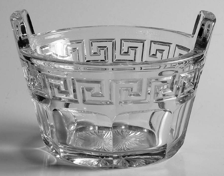 Greek Key Clear Small Ice Tub by Heisey-1