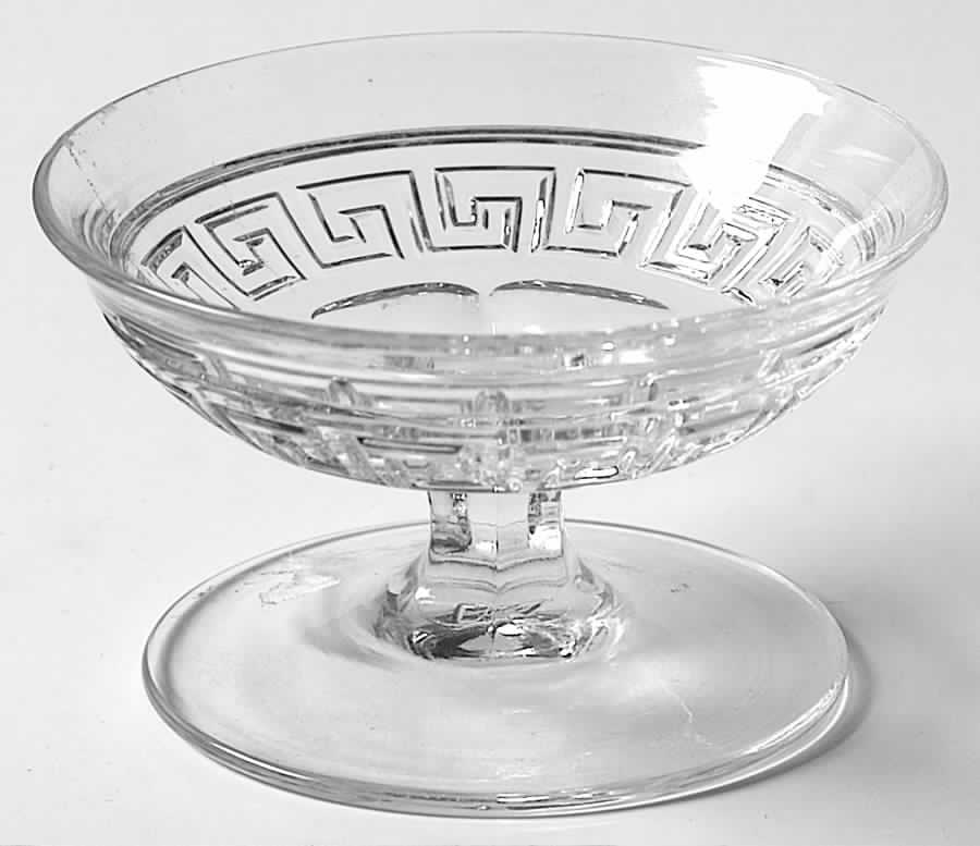 Greek Key Clear Individual Almond by Heisey-1
