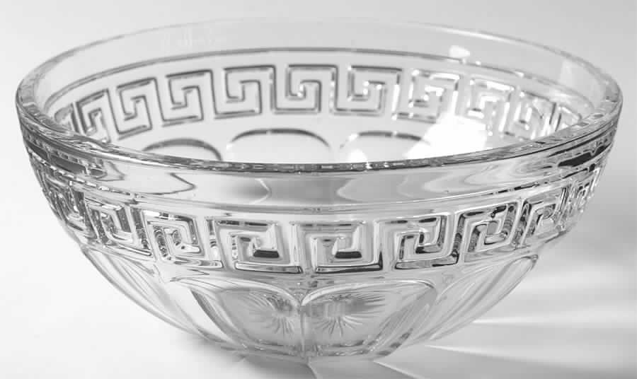 Greek Key Clear 8" Nappy by Heisey-1