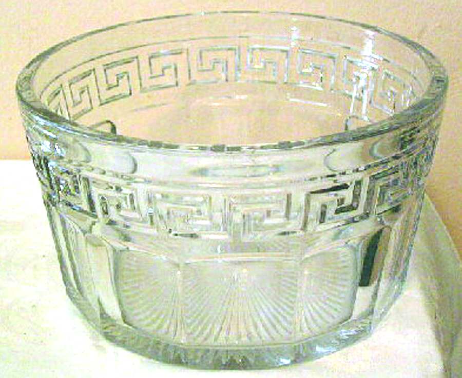 Greek Key Clear Ice Bucket by Heisey-1