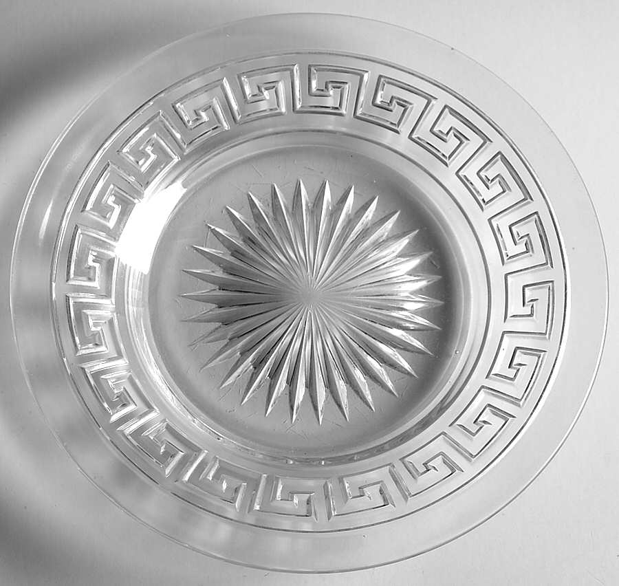 Greek Key Clear 7" Salad Plate by Heisey-1