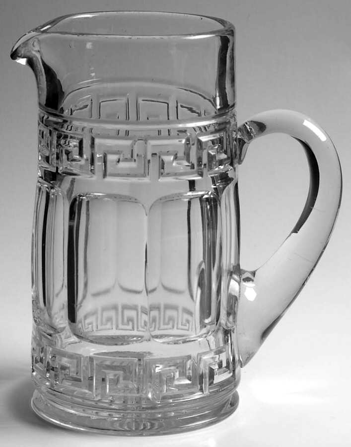 Greek Key Clear 32 Oz Tankard by Heisey-1