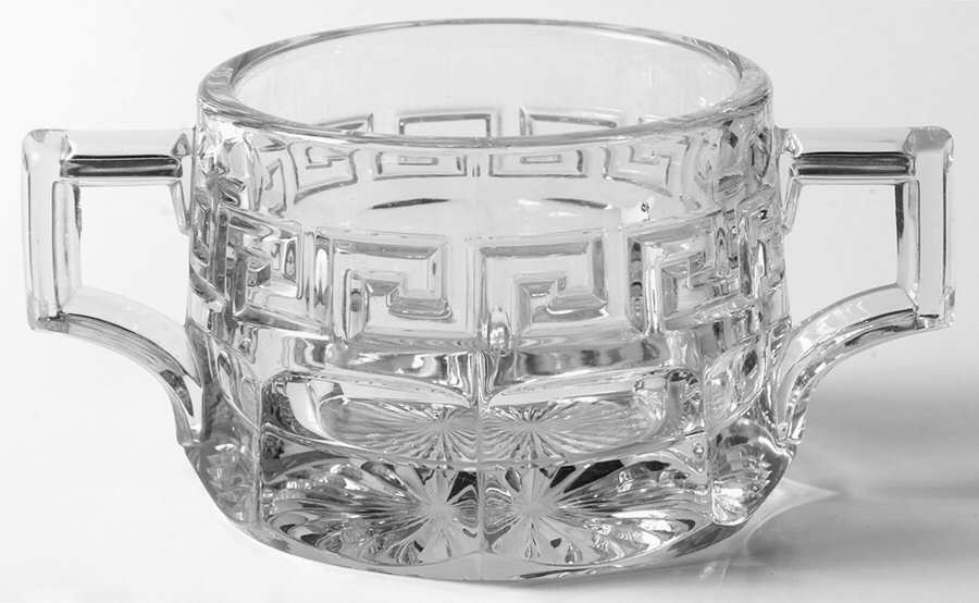 Greek Key Clear Hotel Open Sugar by Heisey-1
