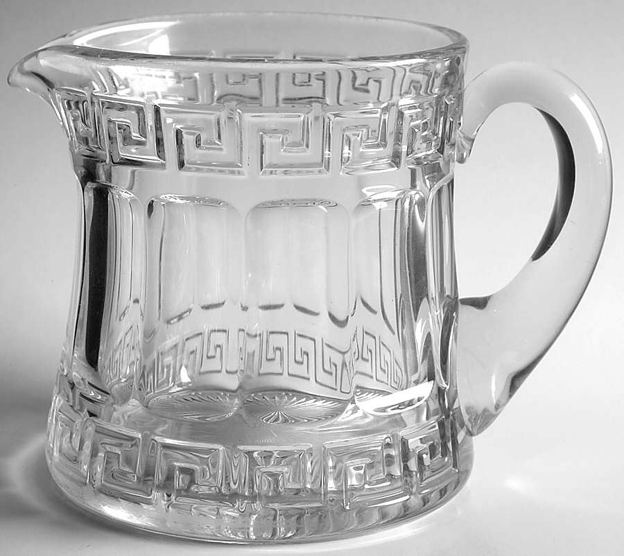 Greek Key Clear 32 Oz Tankard by Heisey-1