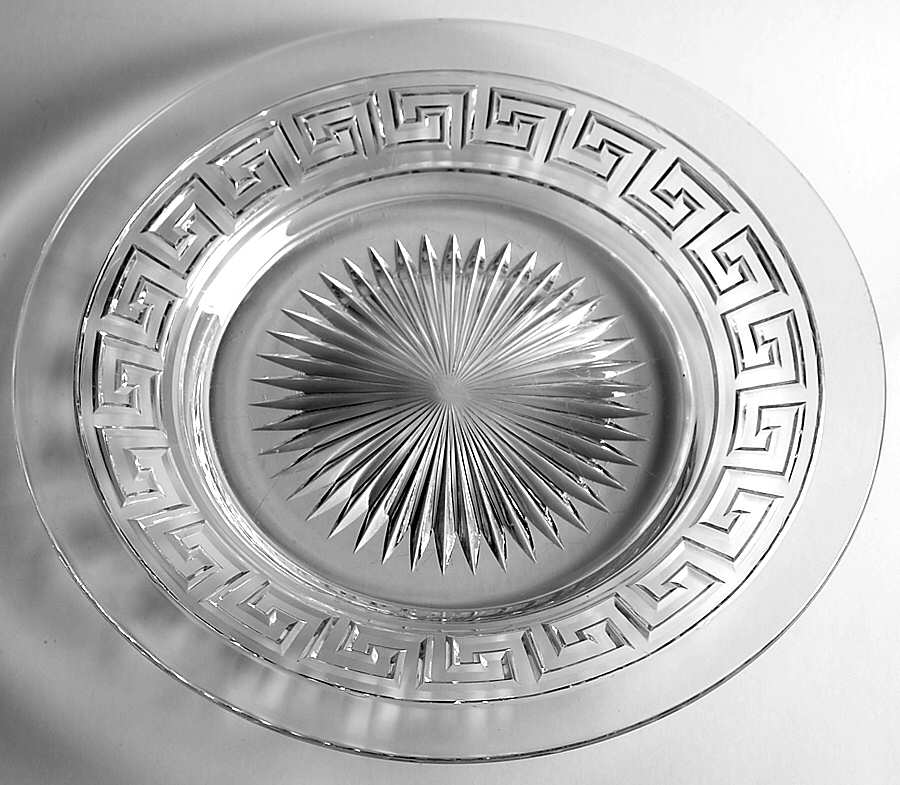 Greek Key Clear Dinner Plate by Heisey-1