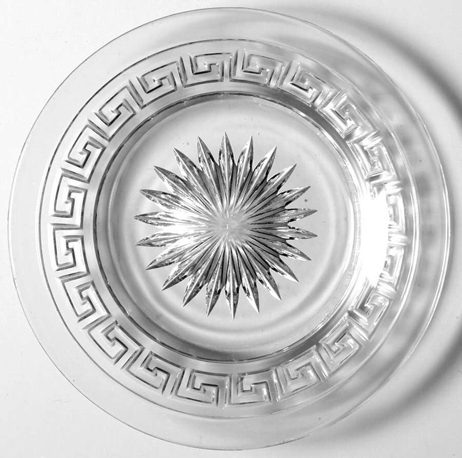 Greek Key Clear 5" Bread & Butter Plate by Heisey-1
