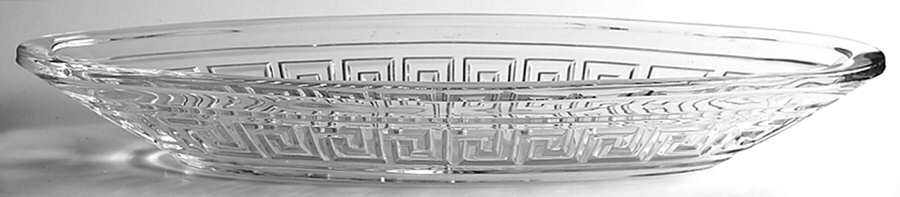 Greek Key Clear 12" Oblong Celery by Heisey-1