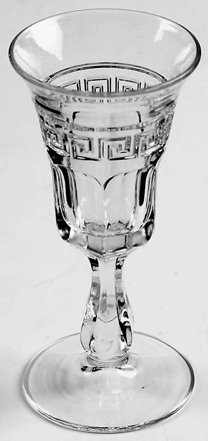 Greek Key Clear Sherry Glass by Heisey-1