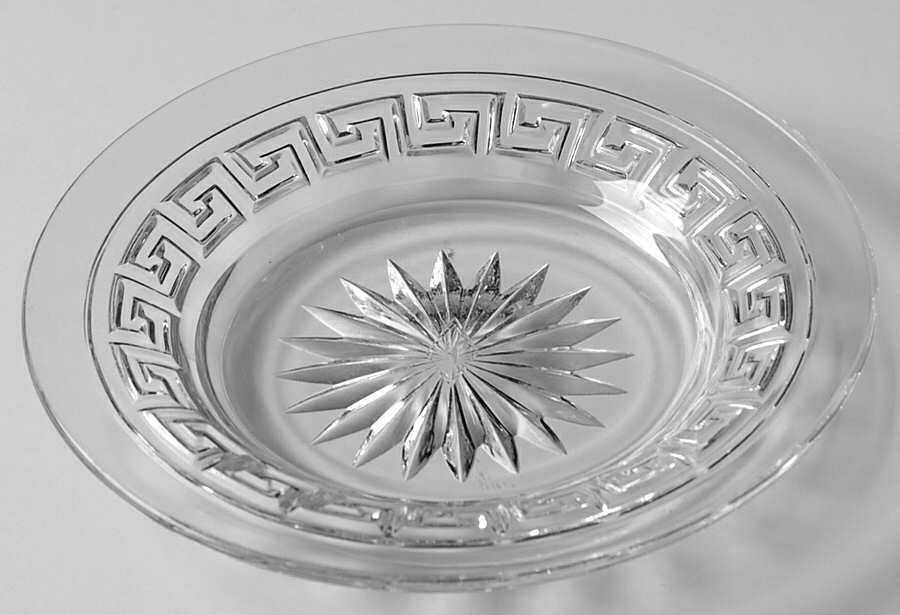 Greek Key Clear 4" Bread & Butter Plate by Heisey-1