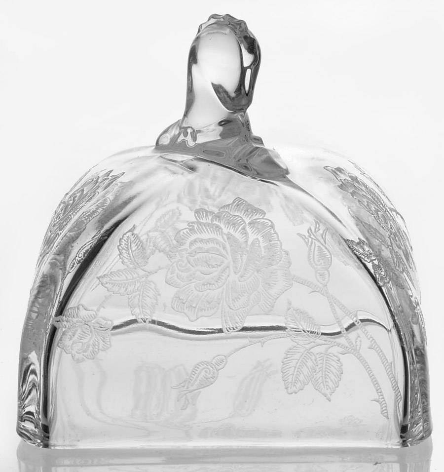 Heisey Rose Lid for Square Butter by Heisey-1