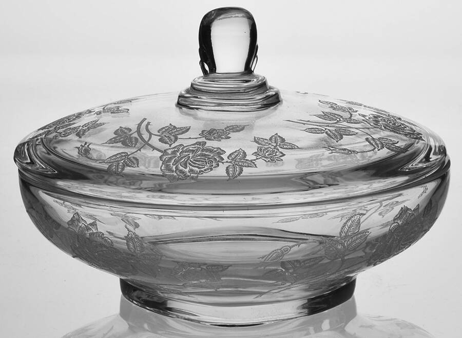 Heisey Rose Candy Dish & Lid by Heisey-1
