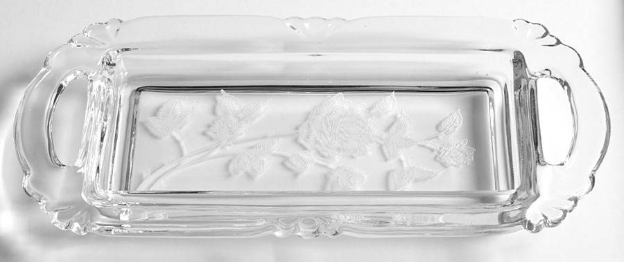 Heisey Rose Individual Creamer/Sugar, Tray Only by Heisey-1