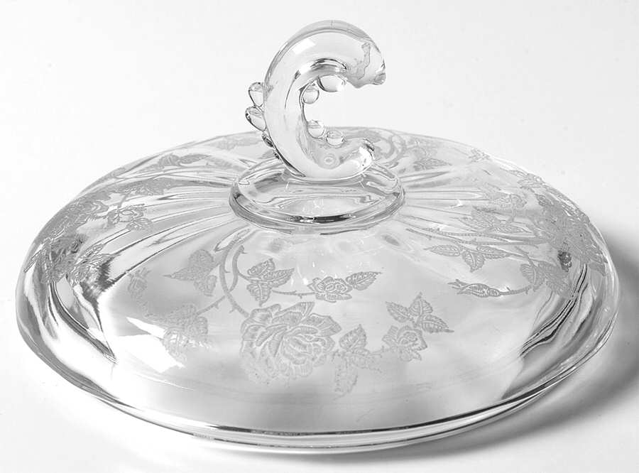 Heisey Rose Chocolate Dish, Wave Finial Lid Only by Heisey-1