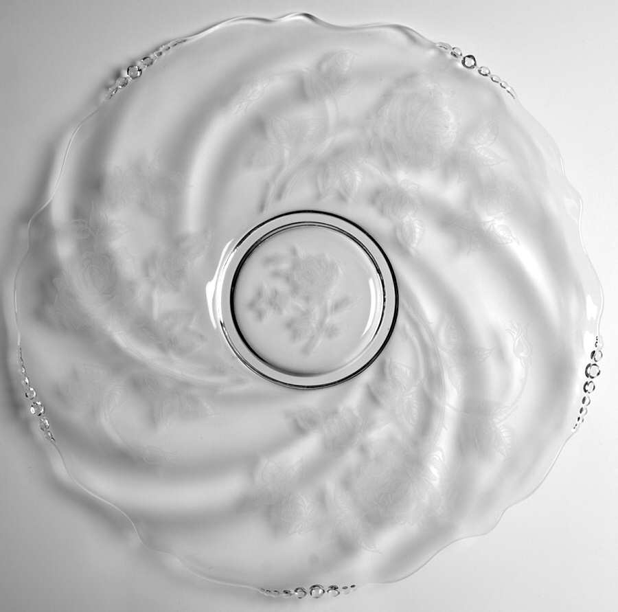 Heisey Rose 14" Sandwich Plate by Heisey-1