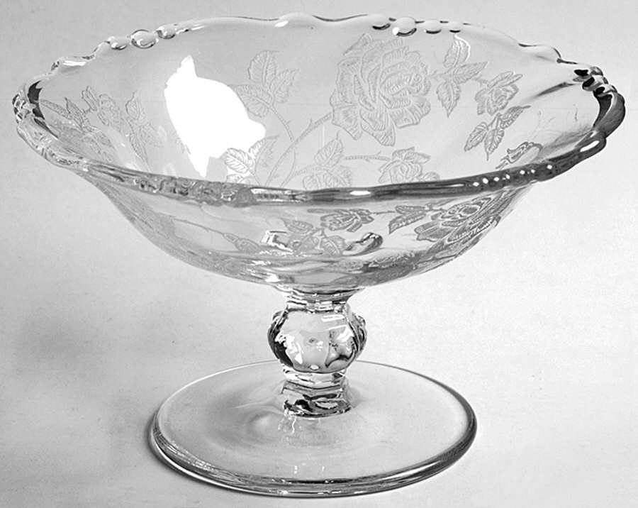 Heisey Rose 6" Footed Low Comport by Heisey-1