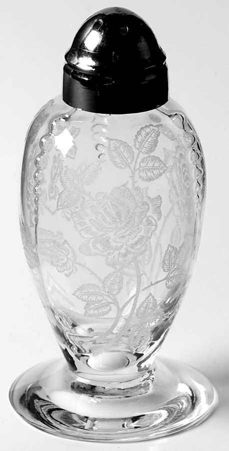 Heisey Rose Footed Shaker & Metal Lid by Heisey-1