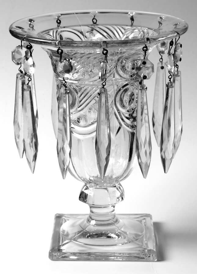 Ipswich Clear Candle/Centerpiece Vase with Prisms Only by Heisey-1