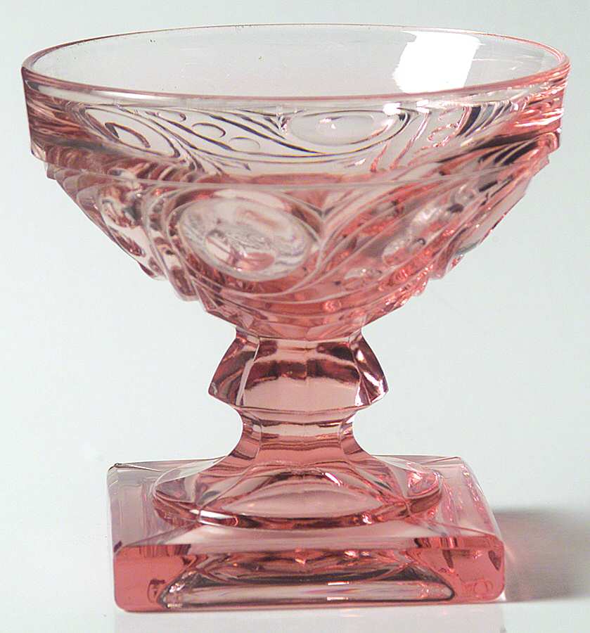 Ipswich Flamingo Pink (Pressed) Low Sherbet by Heisey-1
