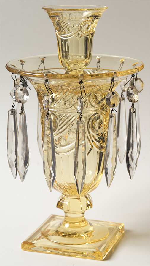 Ipswich Sahara (2 Piece) Candle/Centerpiece Set with Prisms by Heisey-1