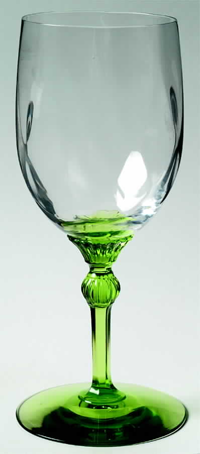 King Arthur Green Water Goblet by Heisey-1