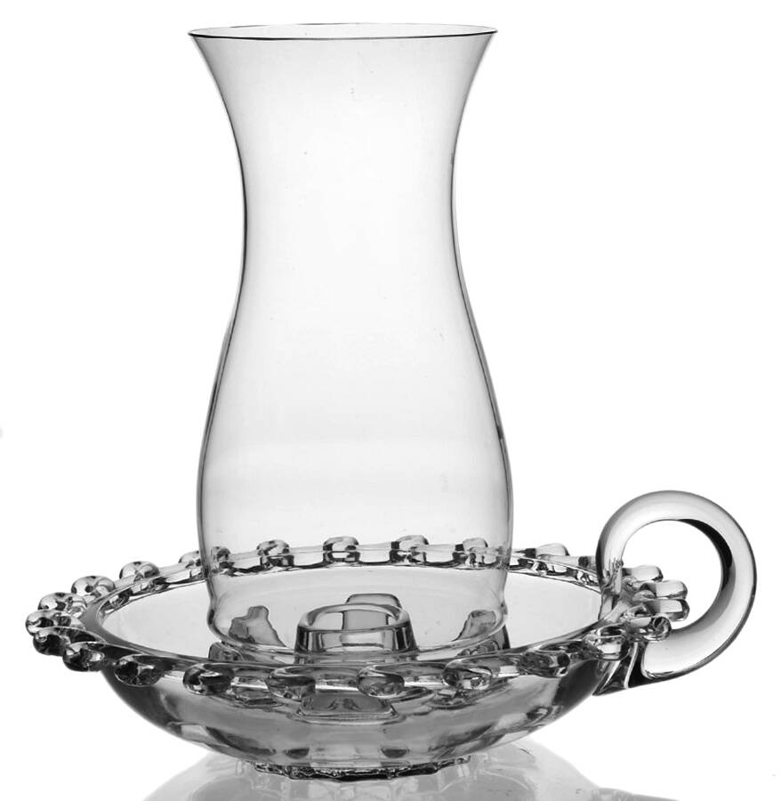 Lariat (Blown) Hurricane Lamp & Globe by Heisey-1