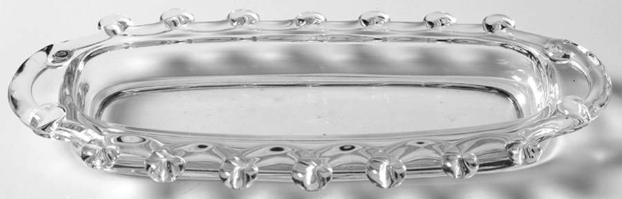 Lariat (Blown) Tray for Creamer/Open Sugar by Heisey-1