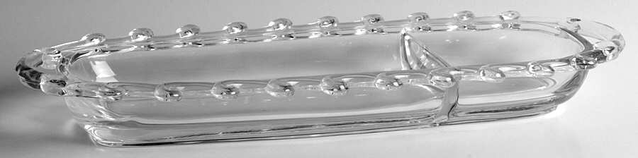 Lariat (Blown) 12" Oval 2 Part Celery & Olive by Heisey-1