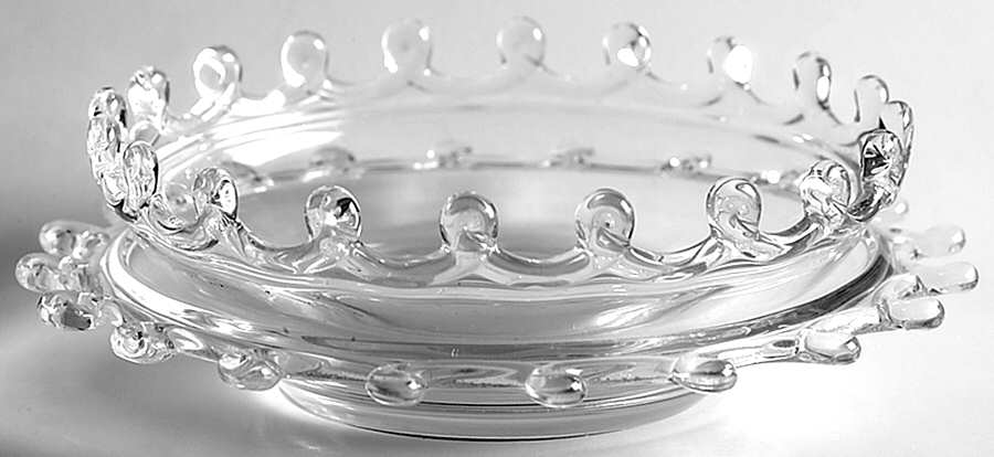 Lariat (Blown) Applesauce Bowl W/Underplate by Heisey-1