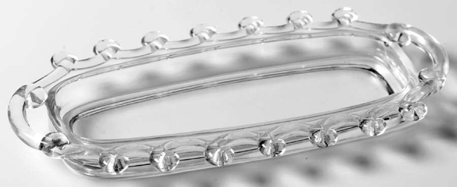 Lariat (Blown) Tray for Creamer/Open Sugar by Heisey-1