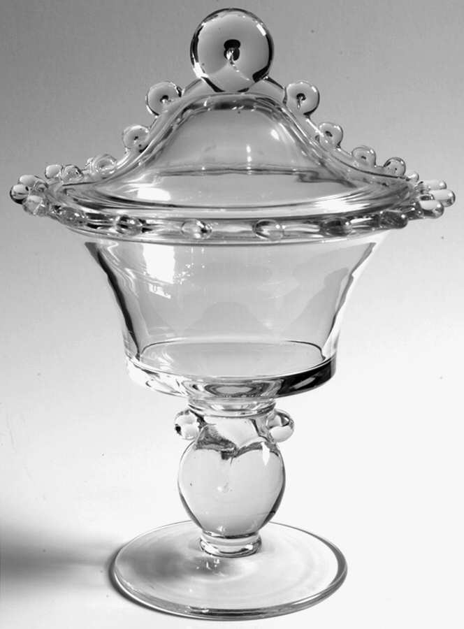 Lariat (Blown) 10" Compote & Lid by Heisey-1