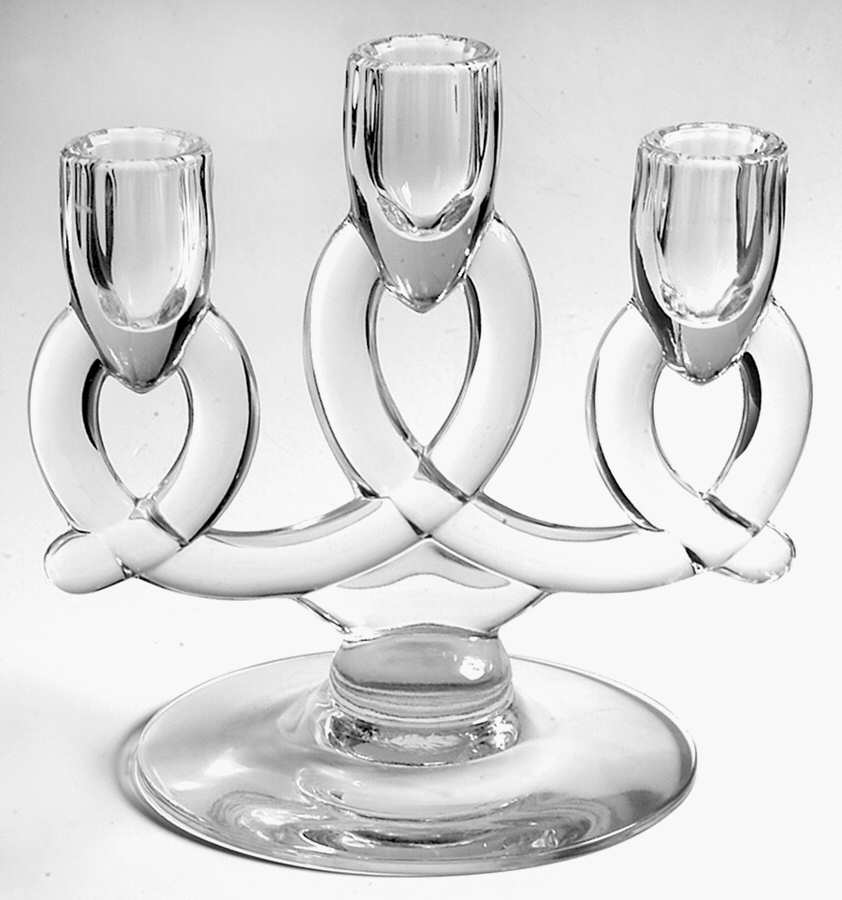 Lariat (Blown) 3 Light Candlestick by Heisey-1