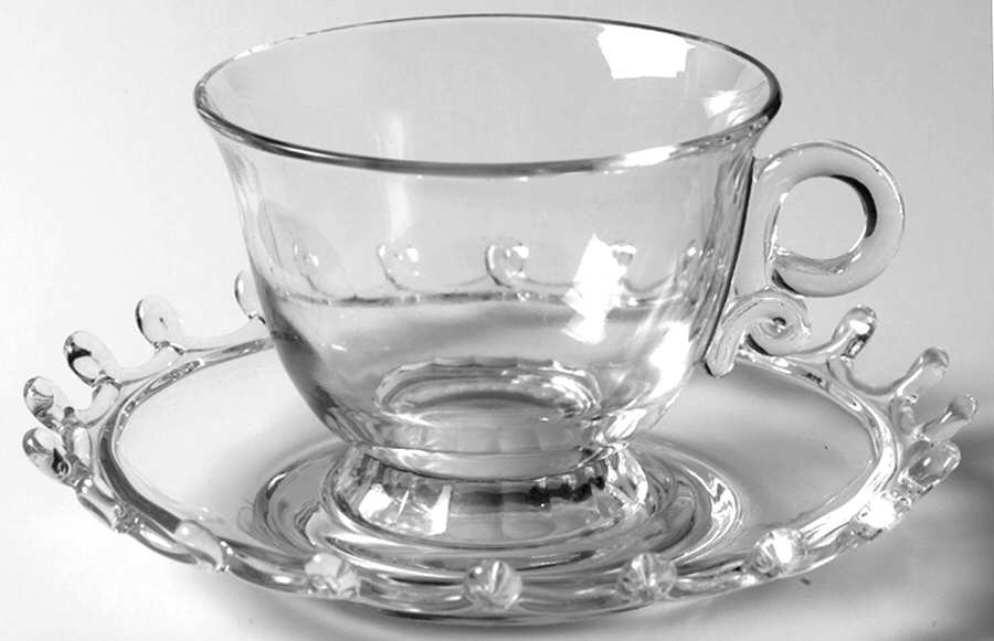 Lariat (Blown) Cup & Saucer Set by Heisey-1