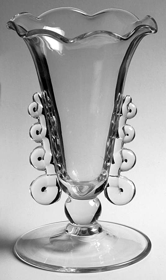 Lariat (Blown) Crimped Flower Vase by Heisey-1