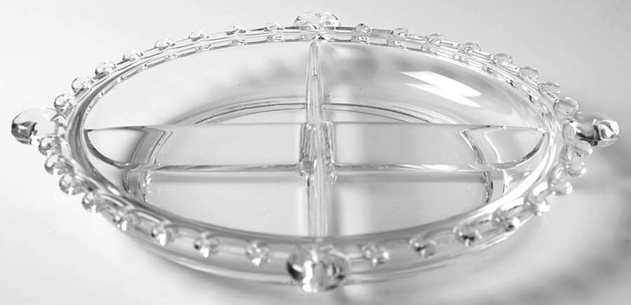 Lariat (Blown) 10" Round 4 Part Relish by Heisey-1