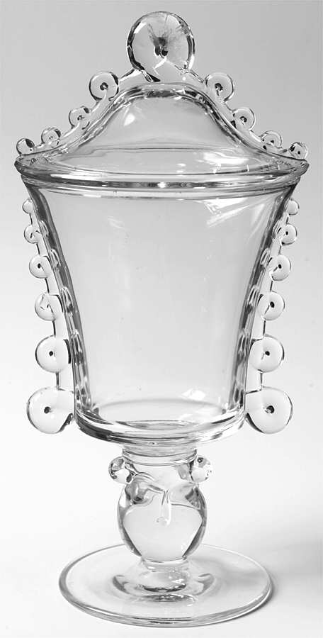 Lariat (Blown) Footed Urn & Lid by Heisey-1