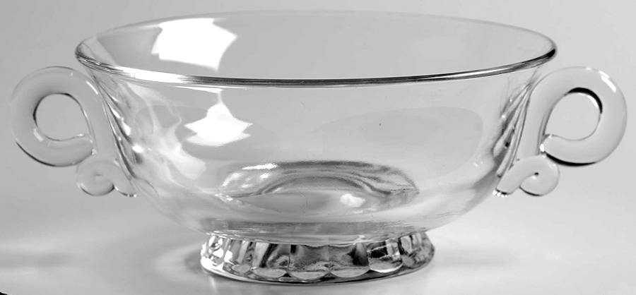 Lariat (Blown) Footed Cream Soup Bowl Only by Heisey-1