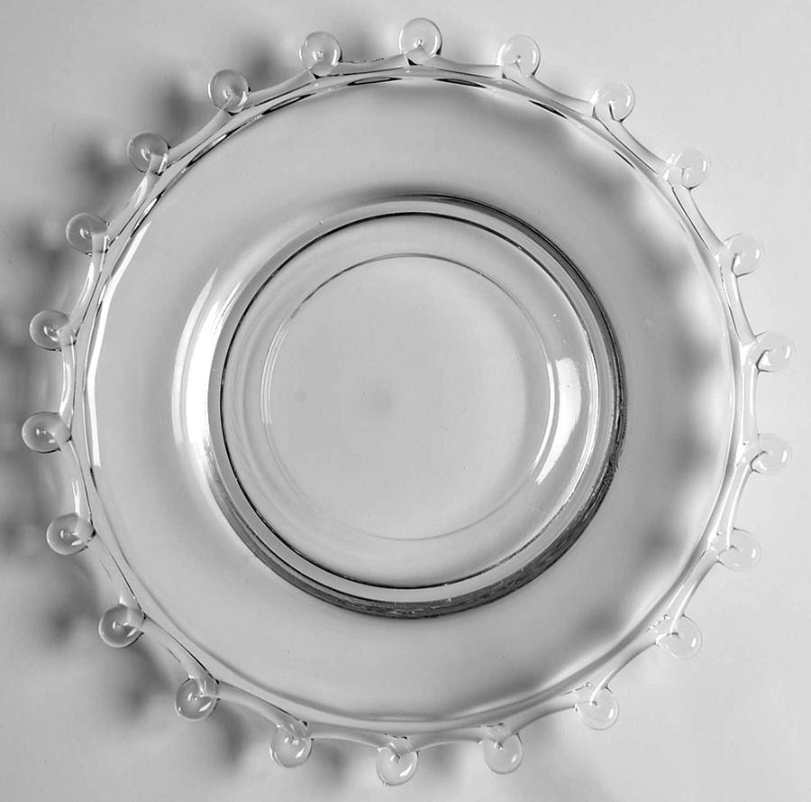 Lariat (Blown) Footed Cream Soup Saucer Only by Heisey-1