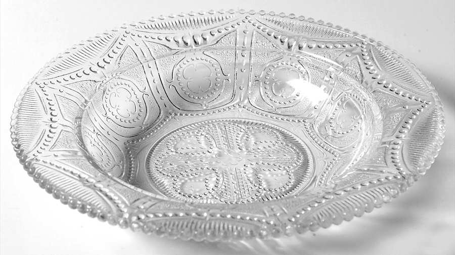 Locket on Chain Clear Round Butter Dish No Lid by Heisey-1