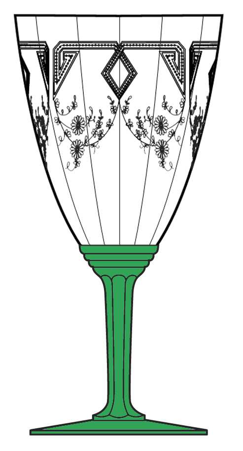 Mayflower Moongleam Green Water Goblet by Heisey-1