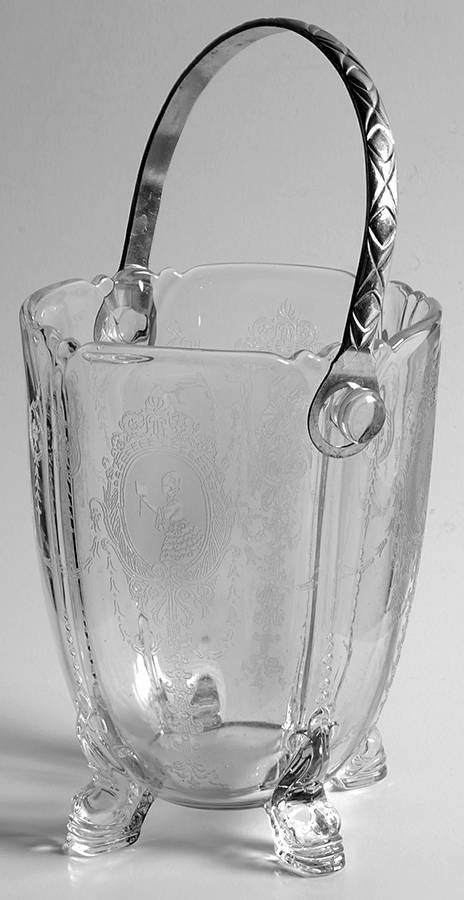 Minuet Dolphin Footed Ice Bucket w/Detachable Handle by Heisey-1