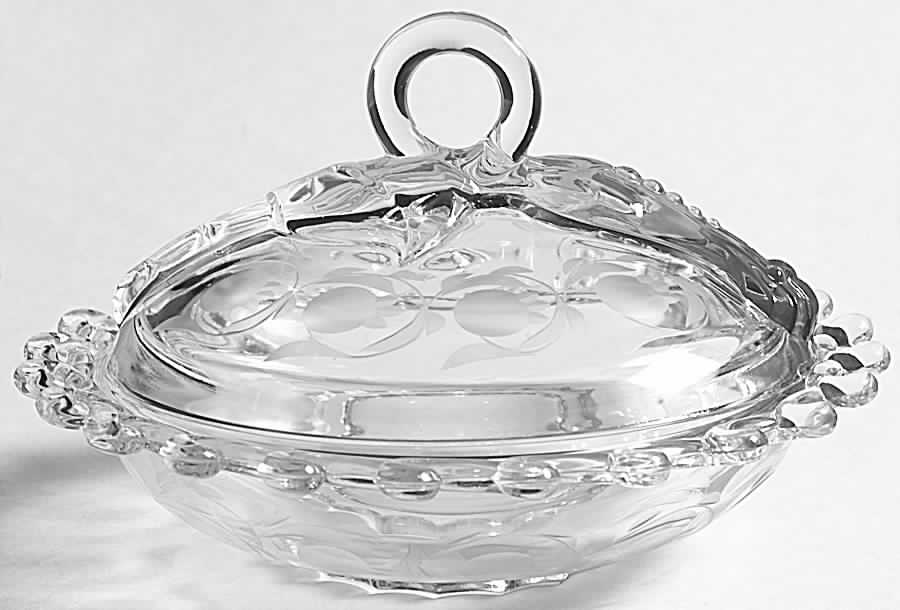 Moonglo (Stem 5040) Carmel Box with Lid by Heisey-1