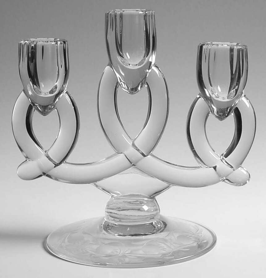 Moonglo (Stem 5040) 3 Light Candlestick by Heisey-1